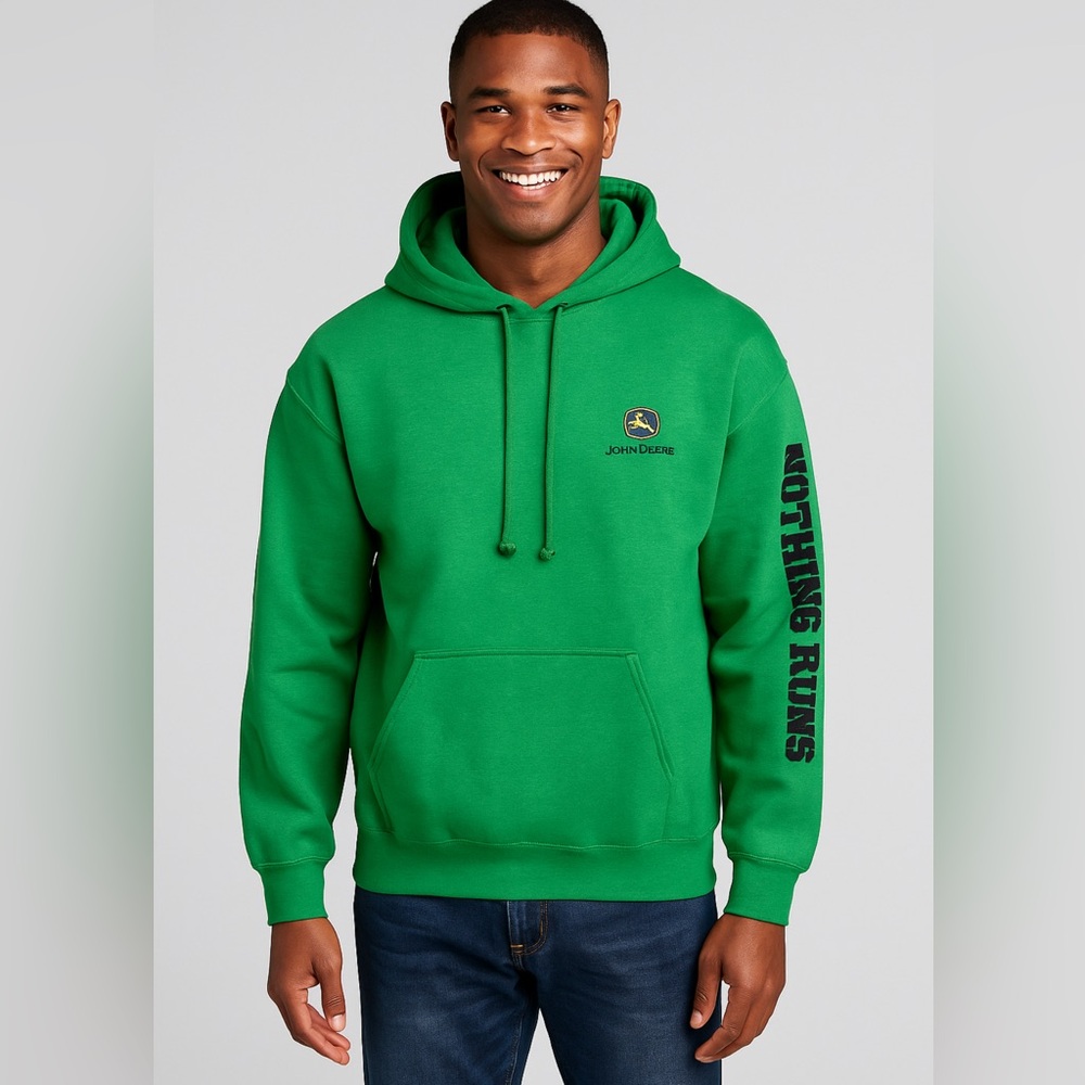John Deere Vibrant Green Hoodie with kangaroo pocket